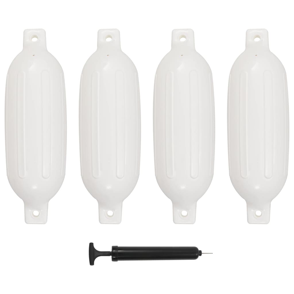 E-shop vidaXL Lodný nárazník 4 ks, biely 58,5x16,5 cm, PVC
