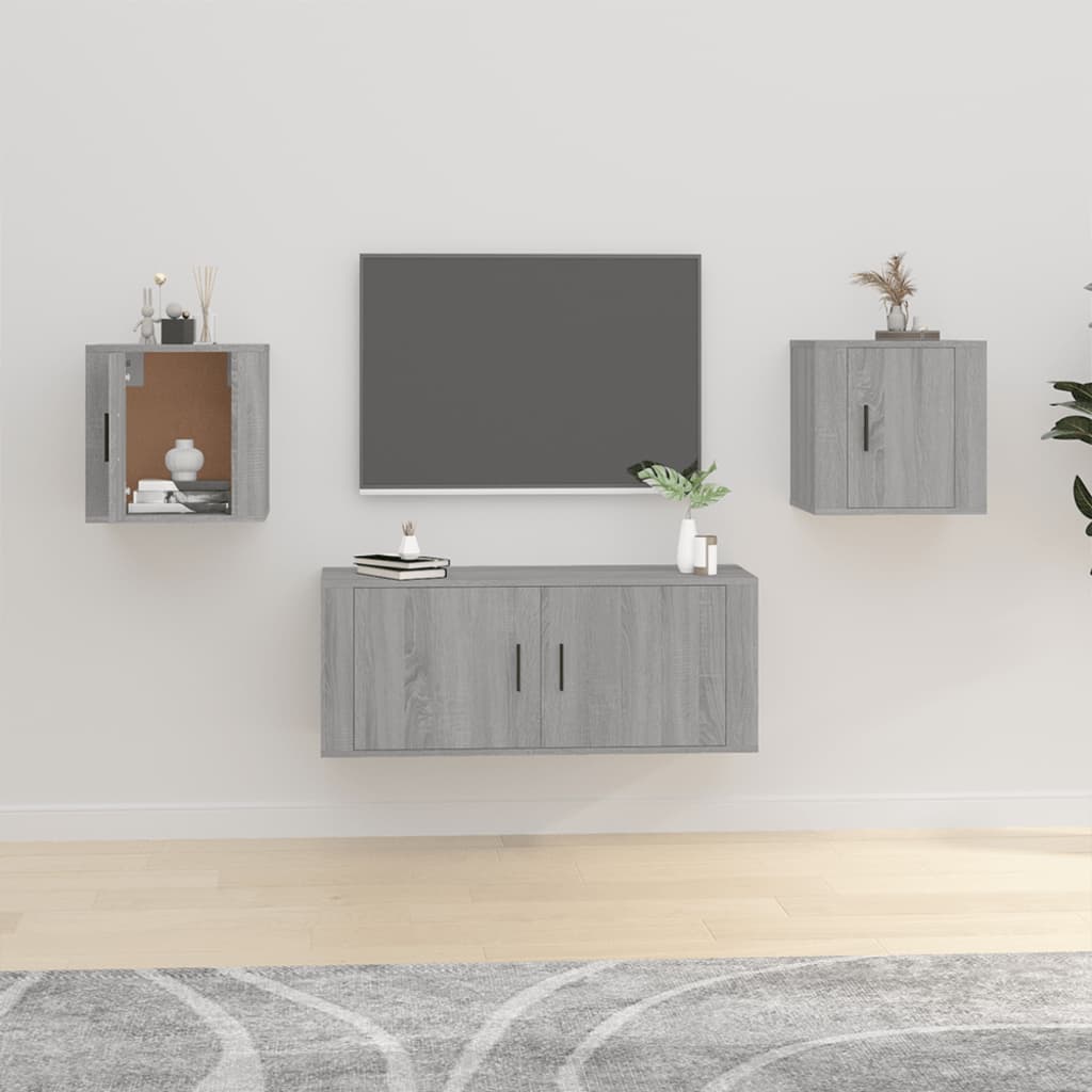 E-shop vidaXL Nástenné TV skrinky 2 ks sivé sonoma 40x34,5x40 cm