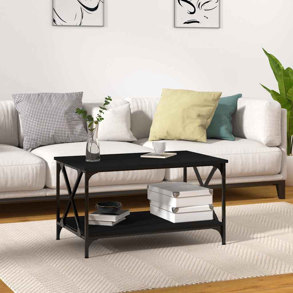 E-shop vidaXL Konferenčný stolík čierny 80x50x45 cm sprac. drevo a železo