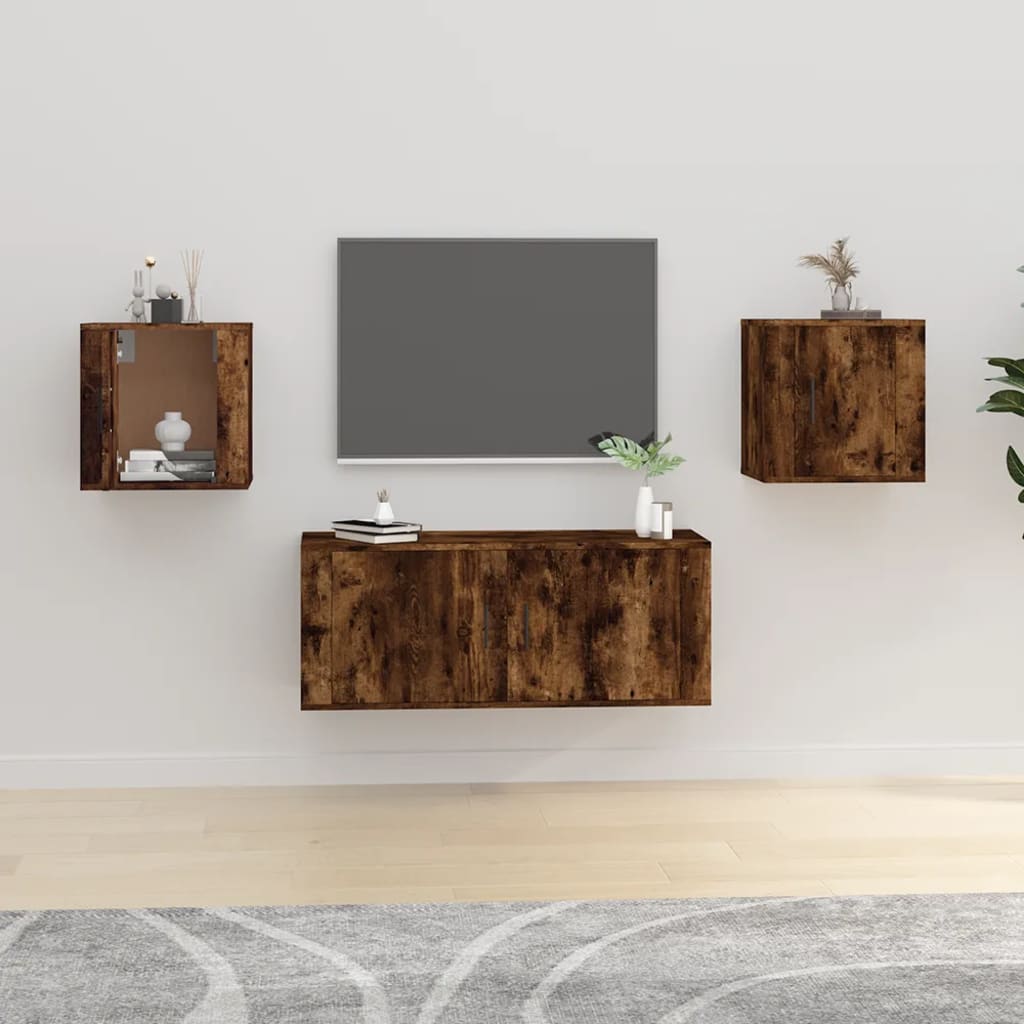 E-shop vidaXL Nástenné TV skrinky 2 ks dymový dub 40x34,5x40 cm