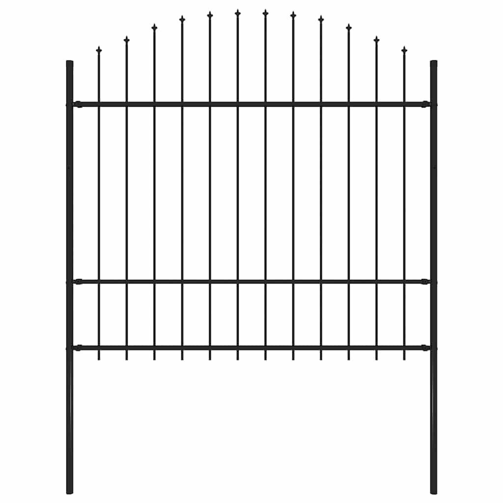 E-shop vidaXL Záhradný plot Woerden s vrchnou časťou v tvare oštepu, oceľový 170x175 cm, čierny
