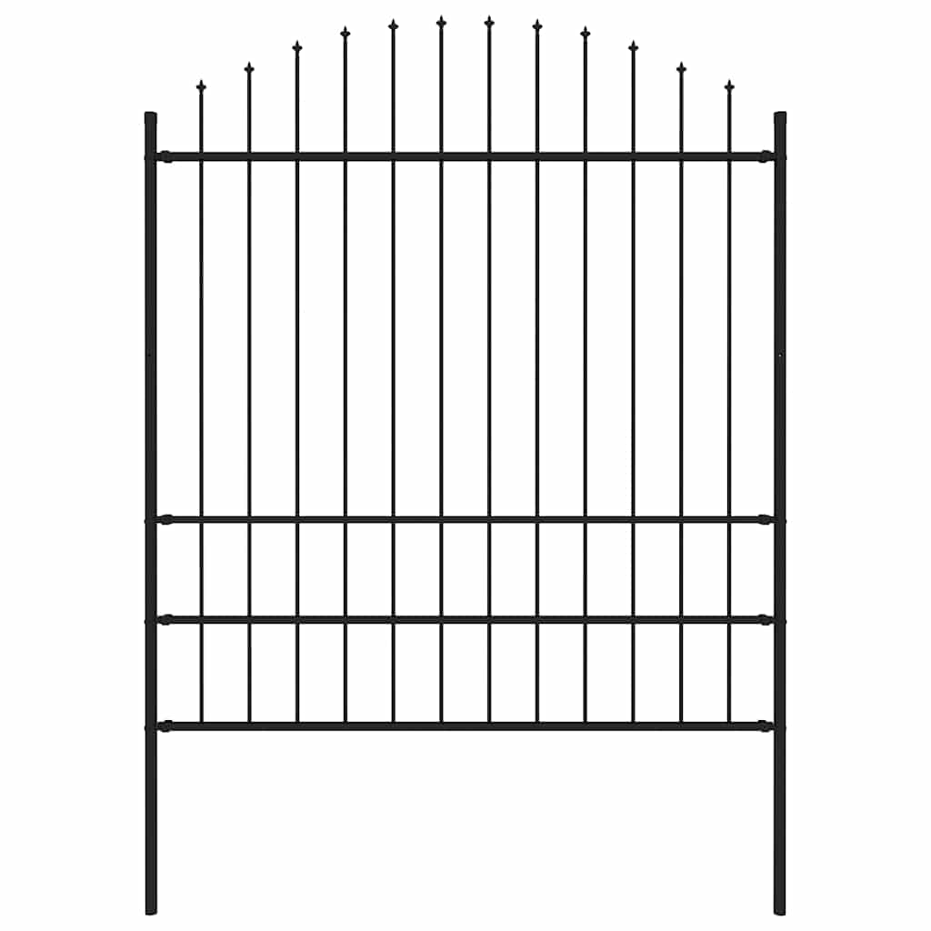 E-shop vidaXL Záhradný plot Woerden s vrchnou časťou v tvare oštepu, oceľový 170x200 cm, čierny