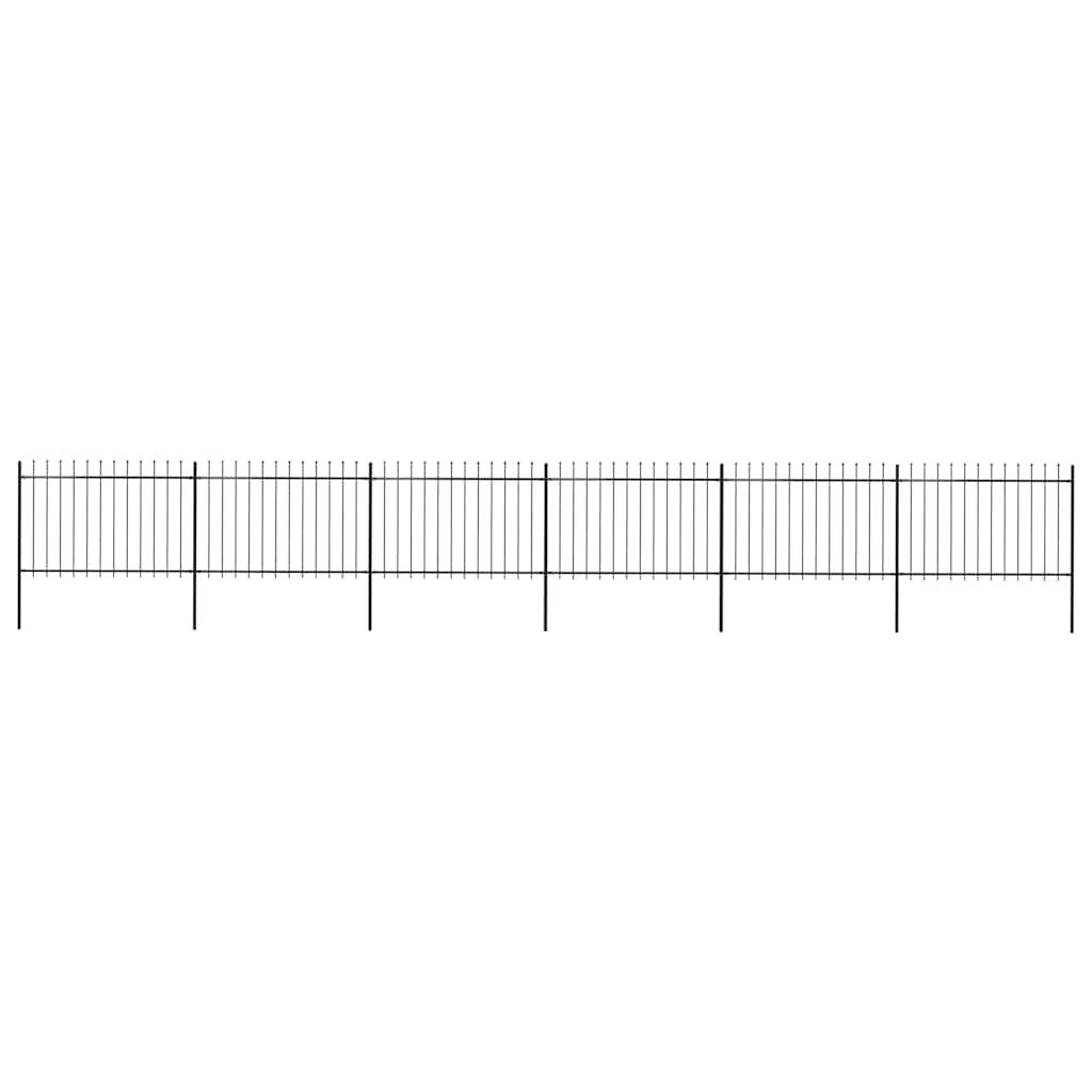 E-shop vidaXL Záhradný plot s vrchnou časťou z ocele 1070x120 cm čierny