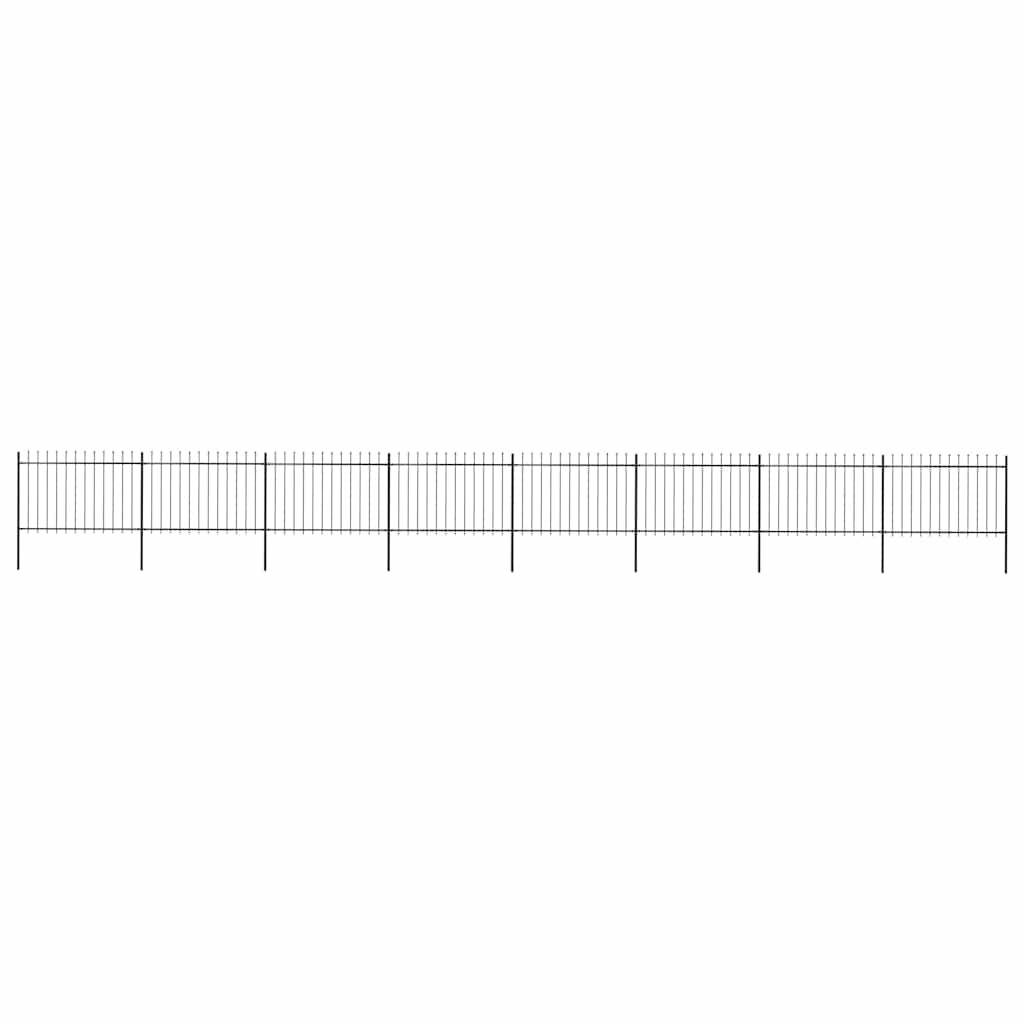 E-shop vidaXL Záhradný plot s vrchnou časťou z ocele 1426x120 cm čierny
