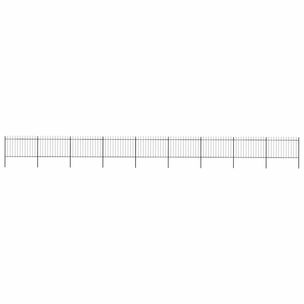 E-shop vidaXL Záhradný plot s vrchnou časťou z ocele 1603,5x120 cm čierny