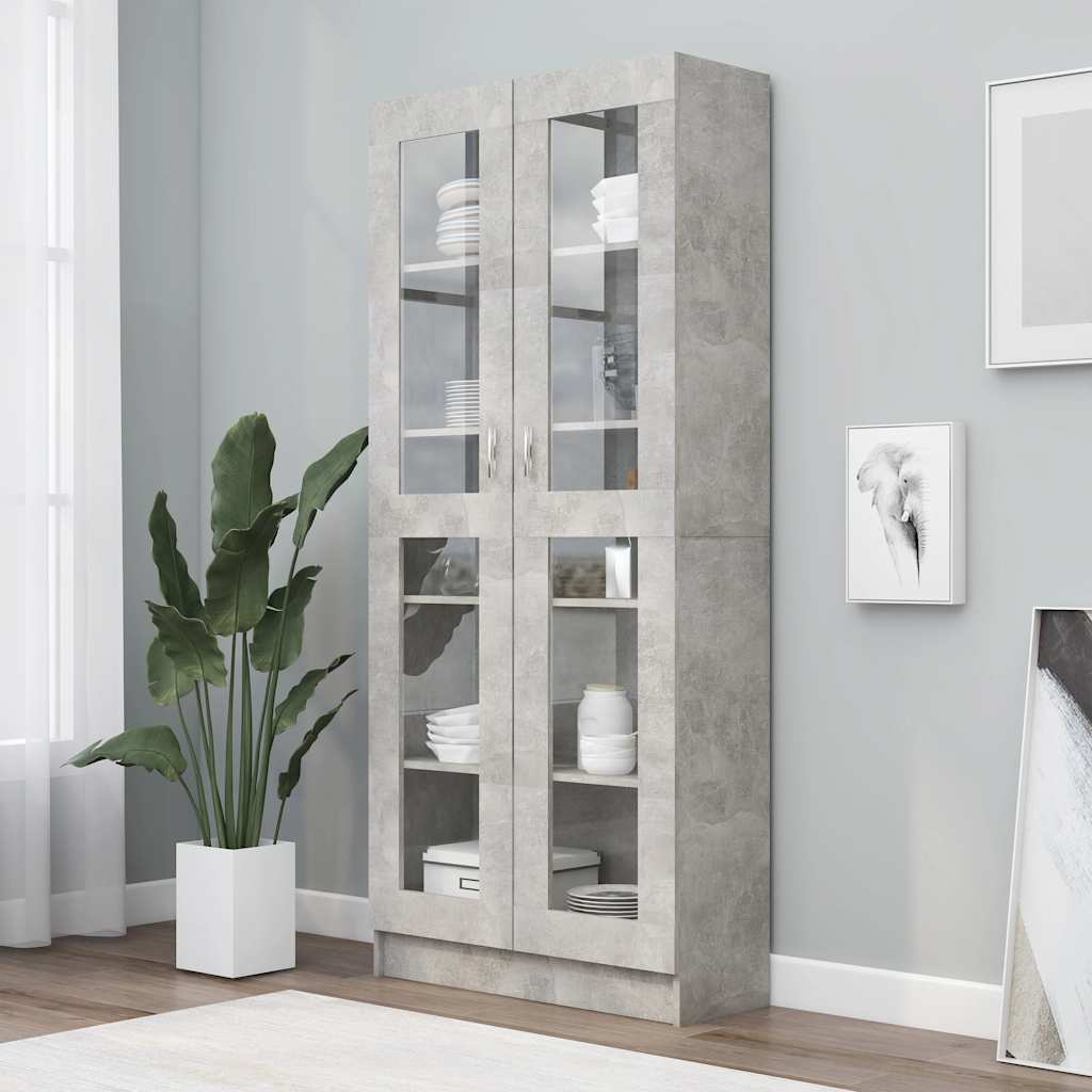 E-shop vidaXL Vitrína, betónovo sivá 82,5x30,5x185,5 cm, kompozitné drevo