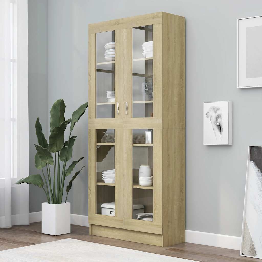 E-shop vidaXL Vitrína, dub sonoma 82,5x30,5x185 cm, kompozitné drevo