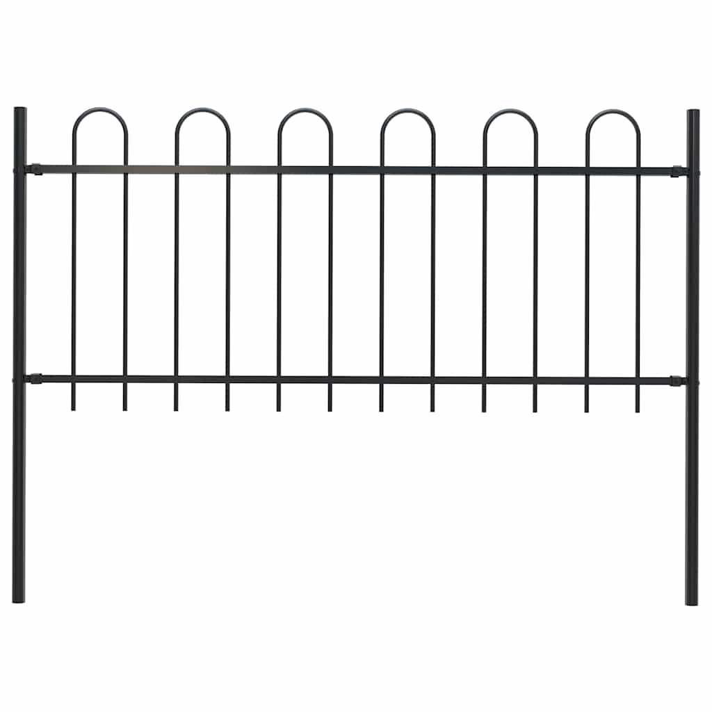 E-shop vidaXL Záhradný plot BOXTEL s oblúkom navrchu, oceľový 181x100 cm, čierny