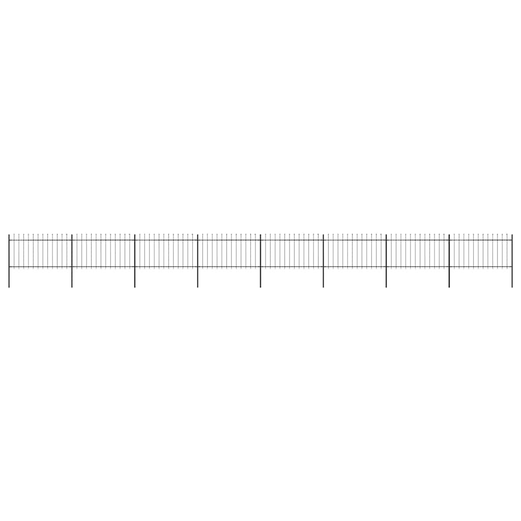 E-shop vidaXL Záhradný plot s vrchnou časťou z ocele 1426x100 cm čierny