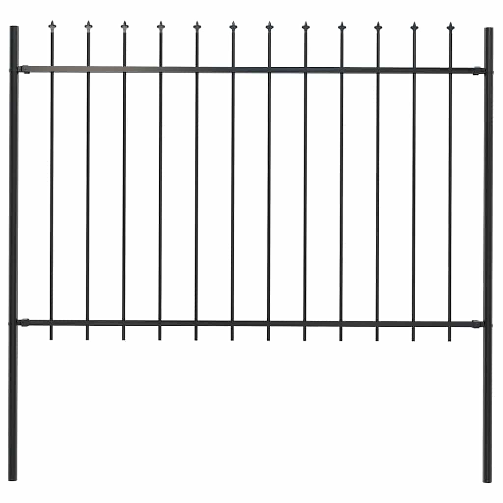 E-shop vidaXL Záhradný plot Woerden s vrchnou časťou v tvare oštepu, oceľový 181x120 cm, čierny