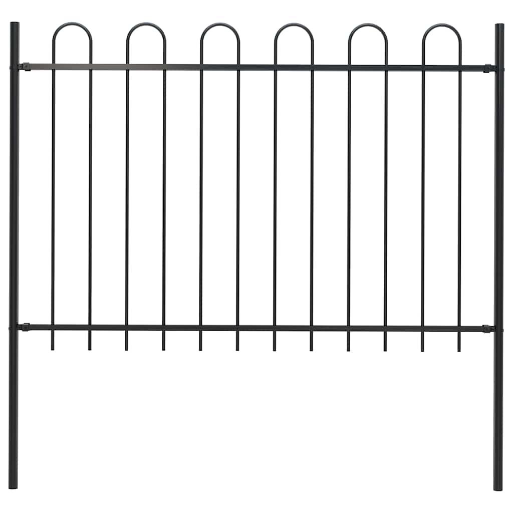 E-shop vidaXL Záhradný plot BOXTEL s oblúkom navrchu, oceľový 181x120 cm, čierny