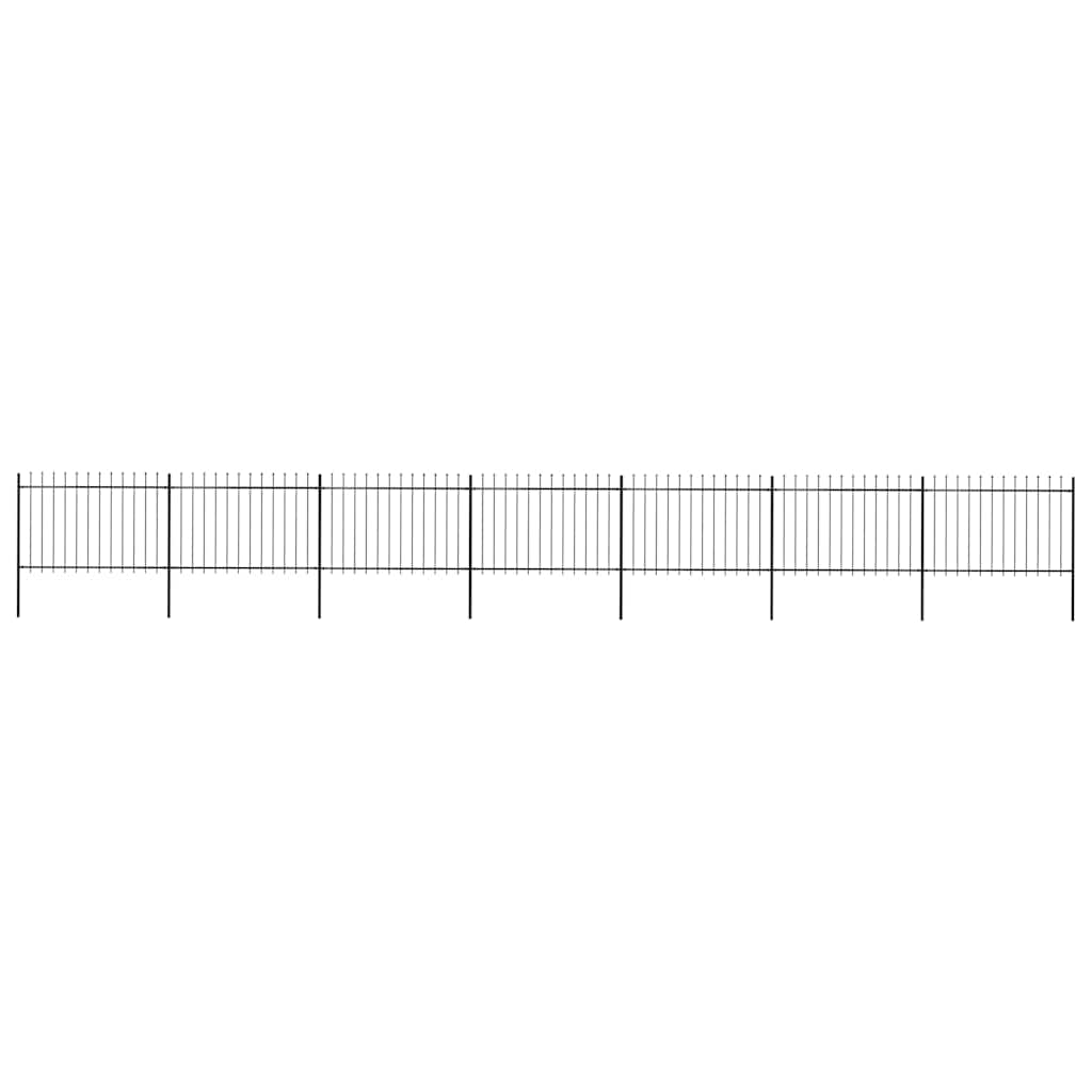 E-shop vidaXL Záhradný plot s vrchnou časťou z ocele 1248x120 cm čierny