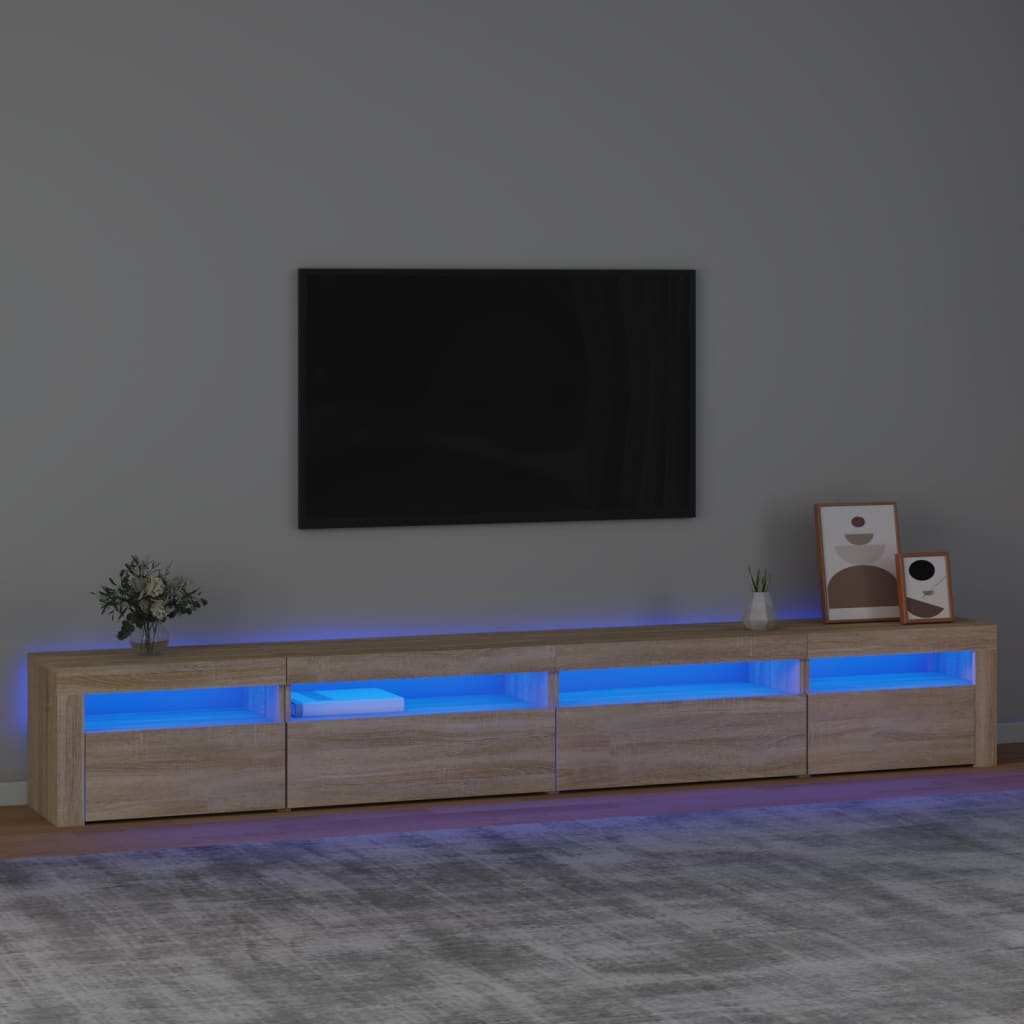E-shop vidaXL TV skrinka s LED svetlami dub sonoma 270 x 35 x 40 cm