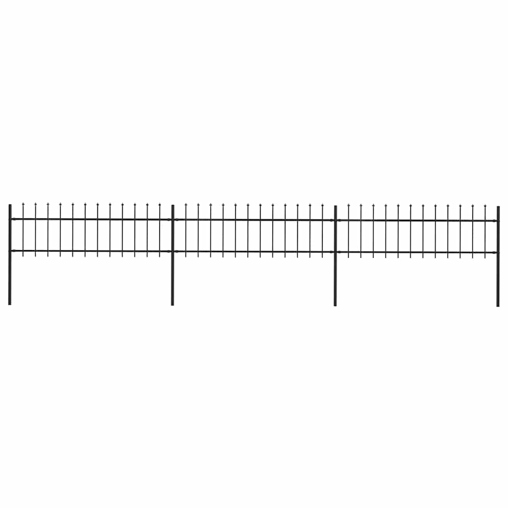 E-shop vidaXL Záhradný plot s vrchnou časťou z ocele 537x60 cm čierny
