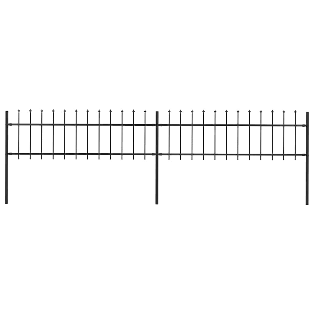 E-shop vidaXL Záhradný plot s vrchnou časťou z ocele 359x60 cm čierny