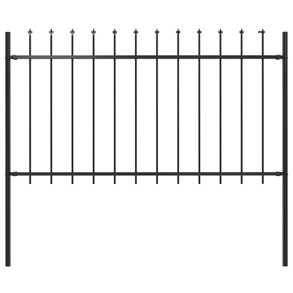 E-shop vidaXL Záhradný plot Woerden s vrchnou časťou v tvare oštepu, oceľový 181x100 cm, čierny
