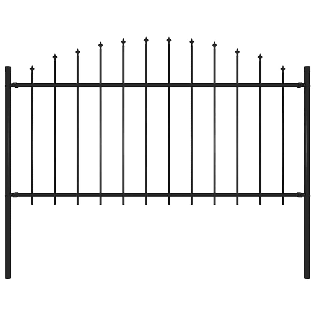 E-shop vidaXL Záhradný plot Woerden s vrchnou časťou v tvare oštepu, oceľový 170x150 cm, čierny