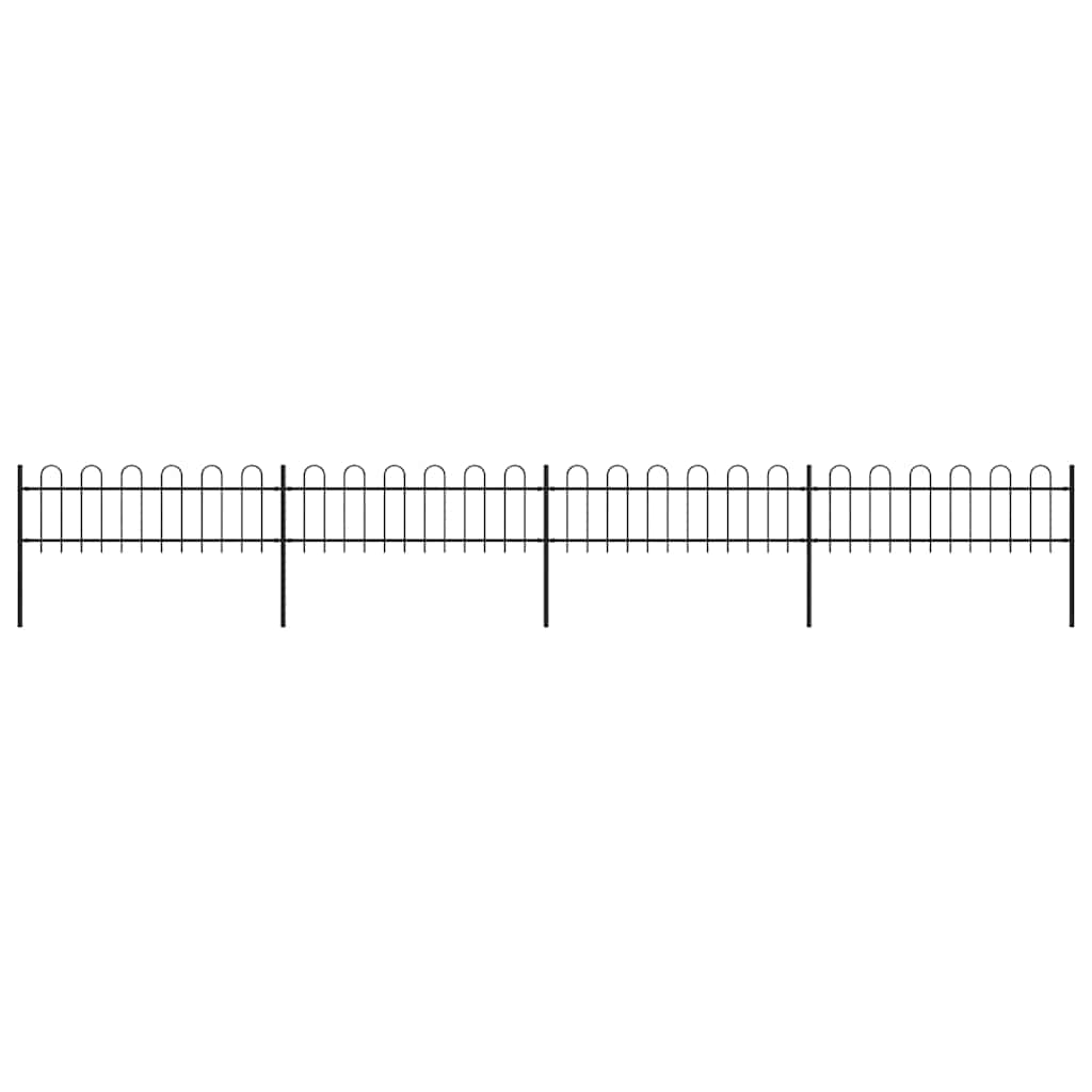 E-shop vidaXL Záhradný plot s oblúkom navrchu, oceľový 714,5x60 cm, čierny