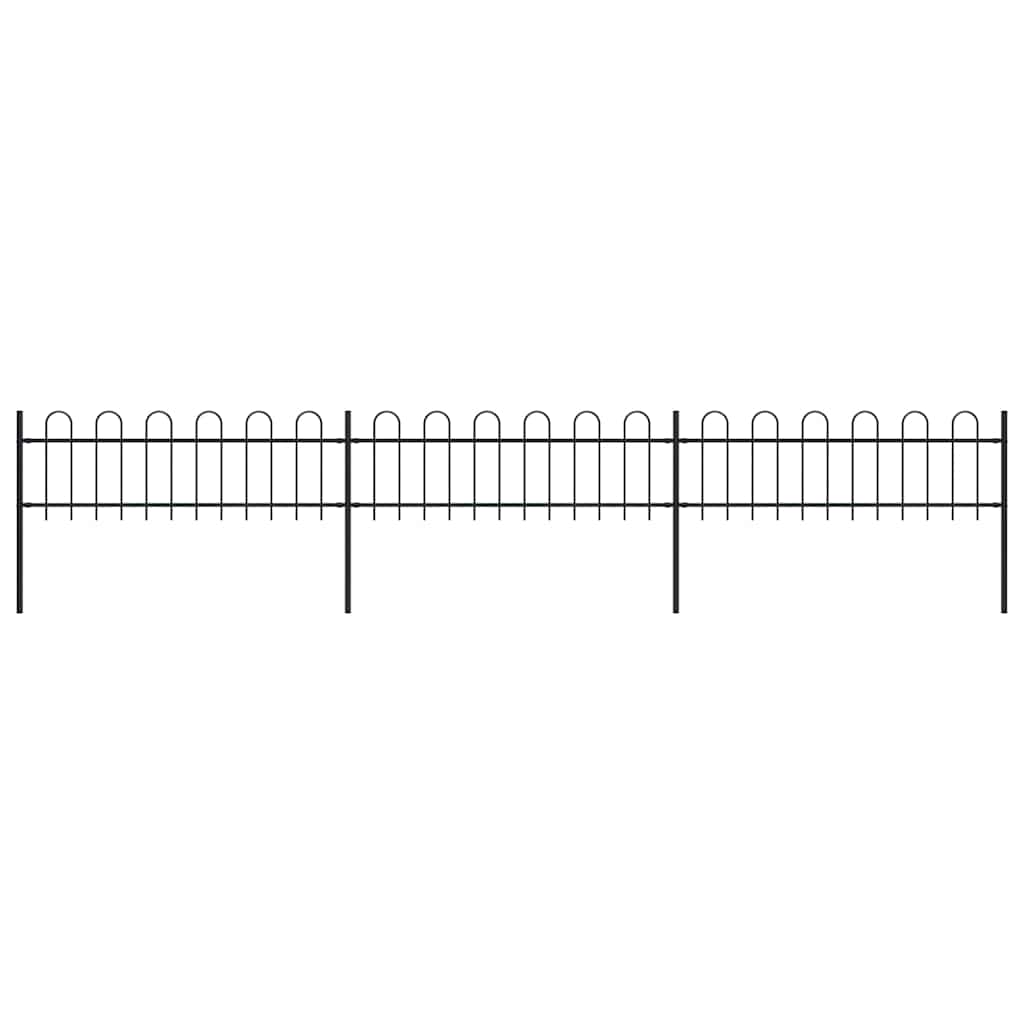 E-shop vidaXL Záhradný plot s oblúkom navrchu, oceľový 537x60 cm, čierny