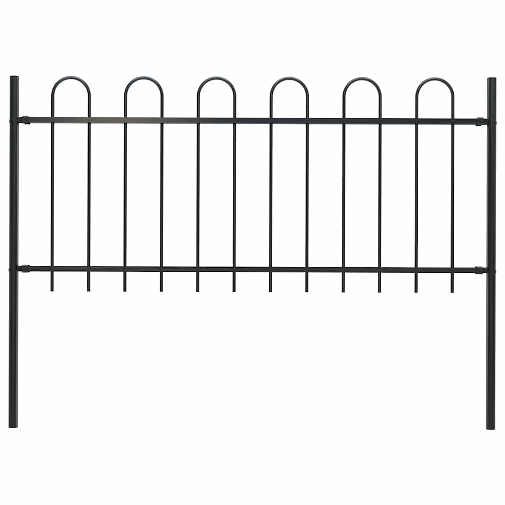 E-shop vidaXL Záhradný plot BOXTEL s oblúkom navrchu, oceľový 181x80 cm, čierny