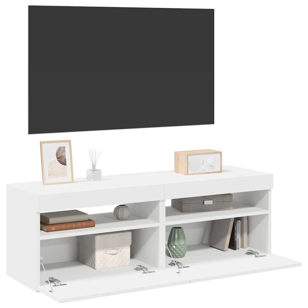 E-shop vidaXL TV skrinky s LED svetlami biele 60x35x40 cm