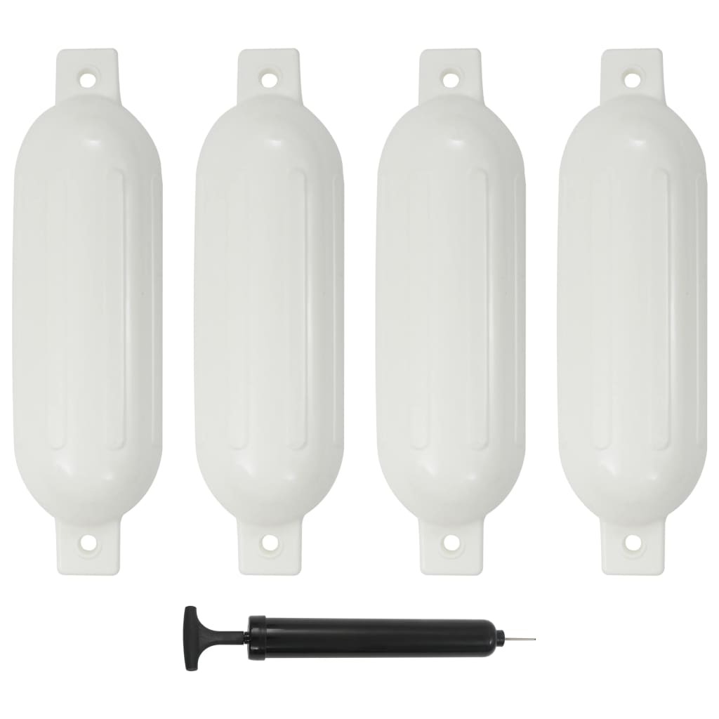 E-shop vidaXL Lodný nárazník 4 ks, biely 51x14 cm, PVC