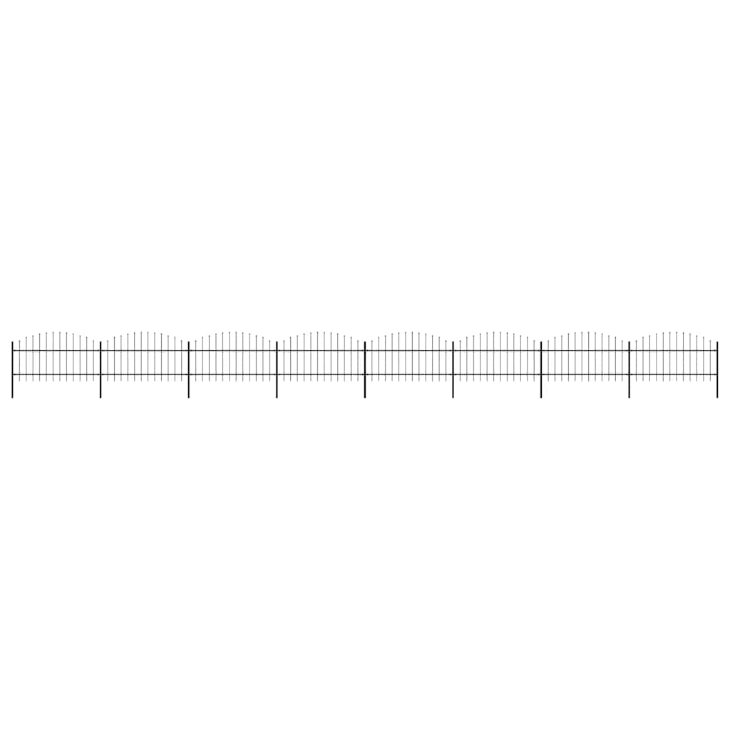 E-shop vidaXL Záhradný plot s hrotmi, oceľ (1-1,25)x13,6 m, čierny