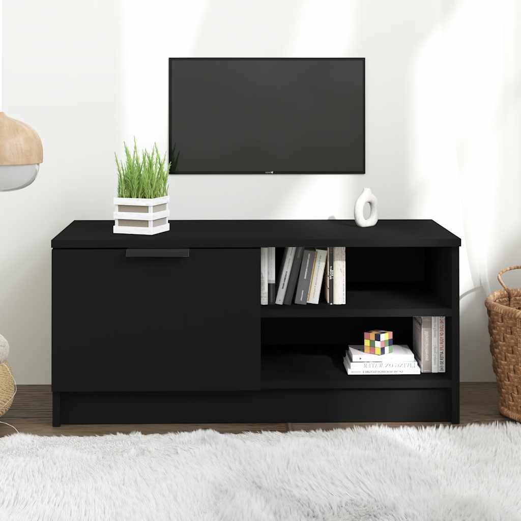 E-shop vidaXL TV stolík čierny 80x35x36,5 cm spracované drevo