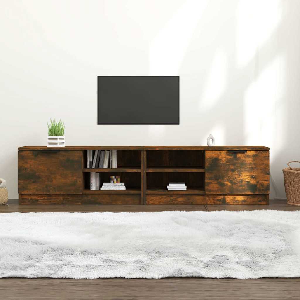 E-shop vidaXL TV stolíky 2 ks dymový dub 80x35x36,5 cm spracované drevo