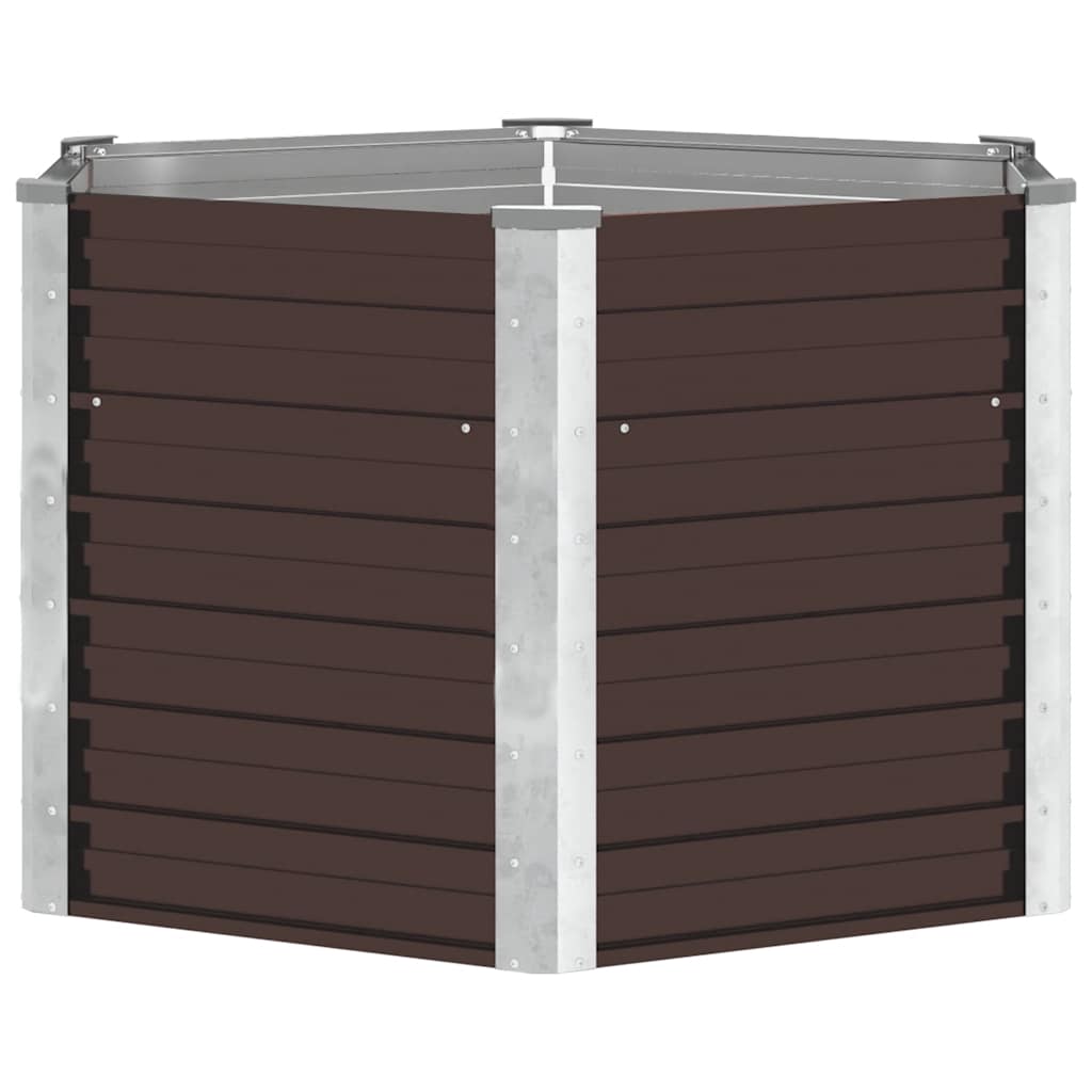 E-shop vidaXL Vyvýšený záhradný záhon, hnedý 129x129x77 cm, pozinkovaná oceľ
