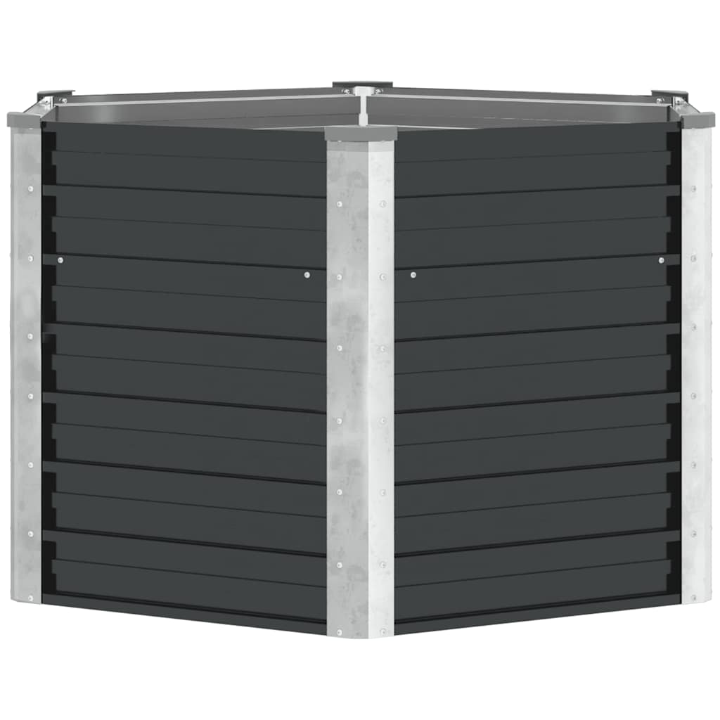 E-shop vidaXL Vyvýšený záhradný záhon,antracit 129x129x77cm, pozinkovaná oceľ