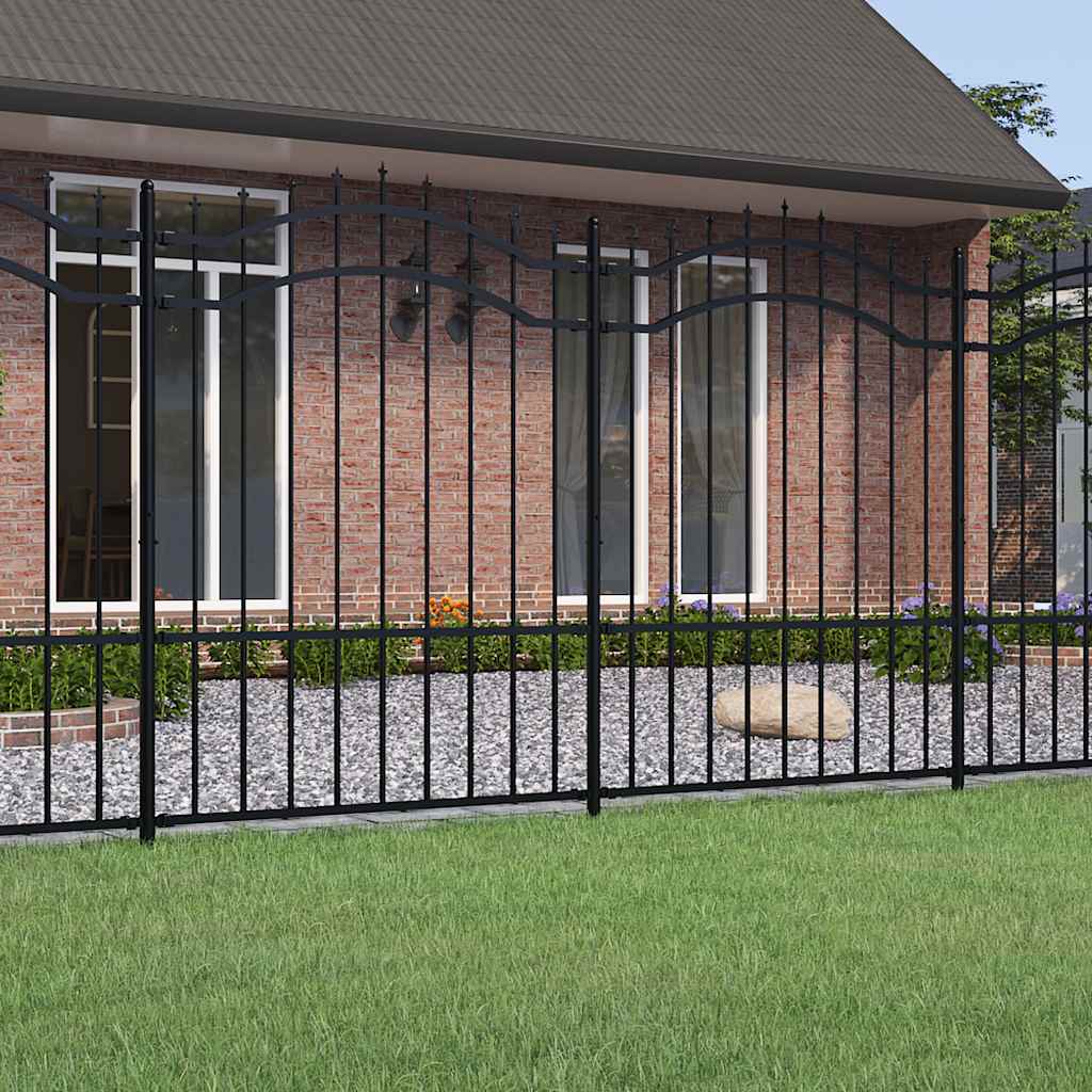 E-shop vidaXL Záhradný plot Woerden s vrchnou časťou v tvare oštepu čierny 240x150 cm oceľový