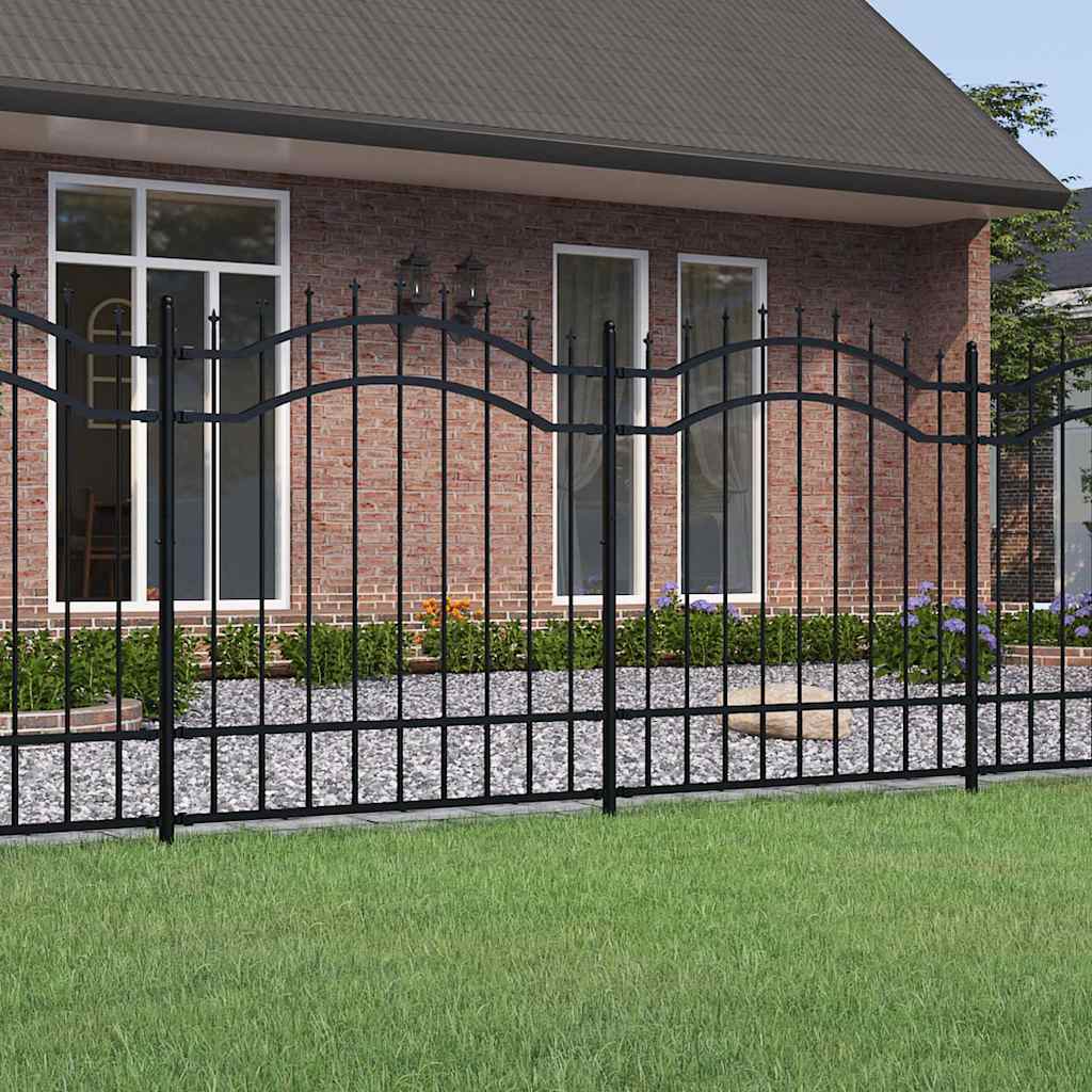E-shop vidaXL Záhradný plot Woerden s vrchnou časťou v tvare oštepu čierny 240x125 cm oceľový