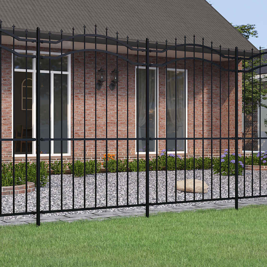 E-shop vidaXL Záhradný plot Woerden s vrchnou časťou v tvare oštepu čierny 240x175 cm oceľový