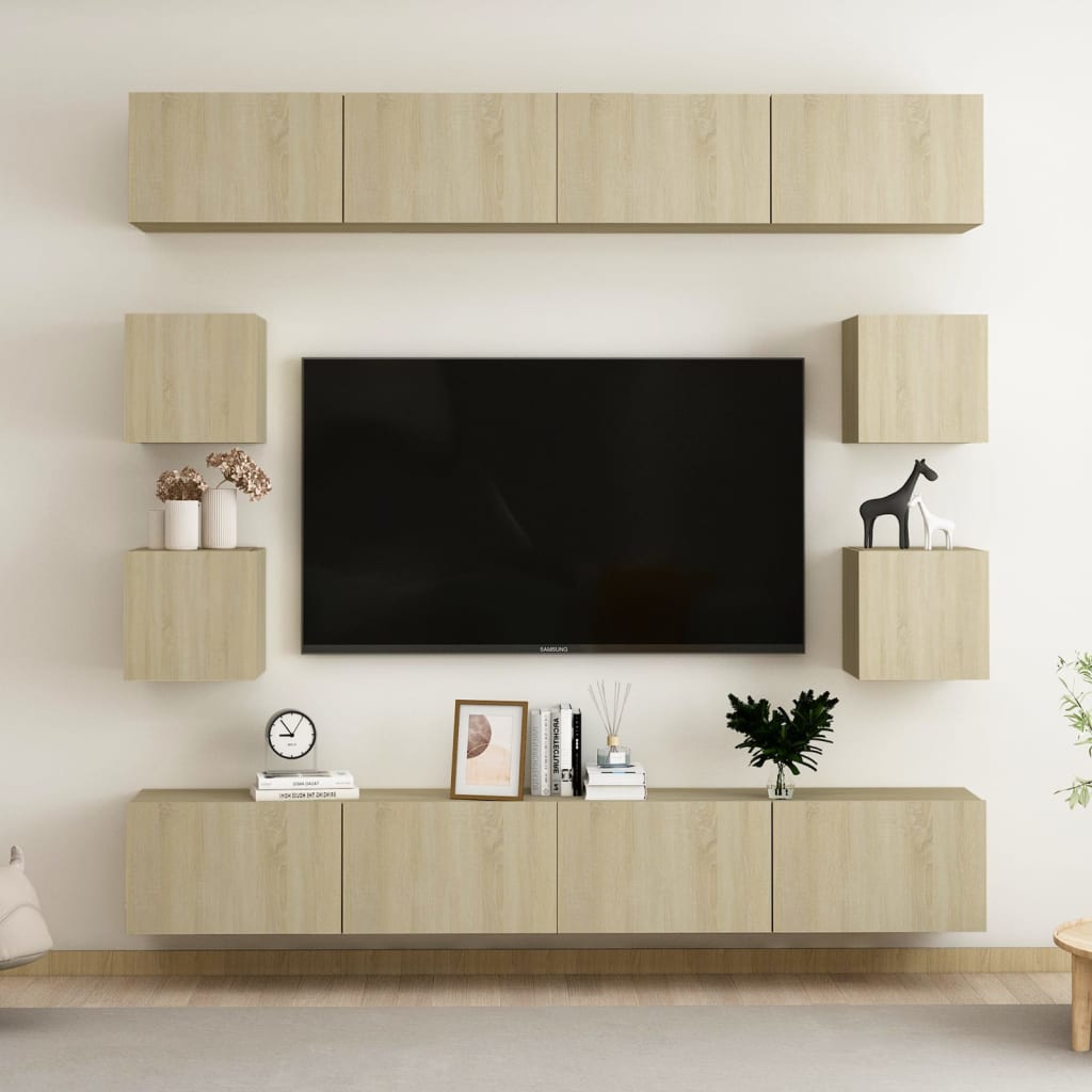 E-shop vidaXL 8-dielna súprava TV skriniek, dub sonoma, kompozitné drevo