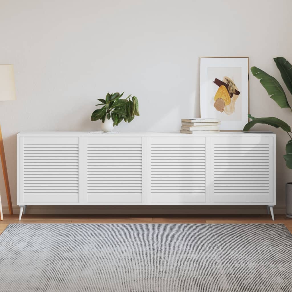 E-shop vidaXL Lamelové dvierka na skrinku 4 ks, biele 61,5x59,4 cm, borovica