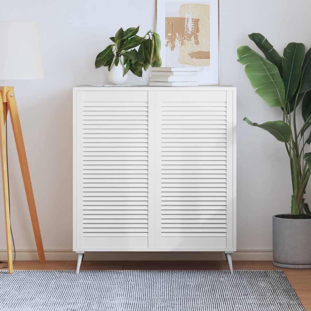 E-shop vidaXL Lamelové dvierka na skrinku 2 ks, biele 99,3x49,4 cm, borovica