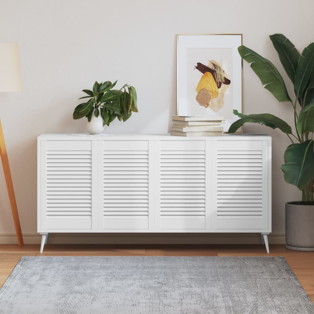 E-shop vidaXL Lamelové dvierka na skrinku 4 ks, biele 61,5x39,4 cm , borovica