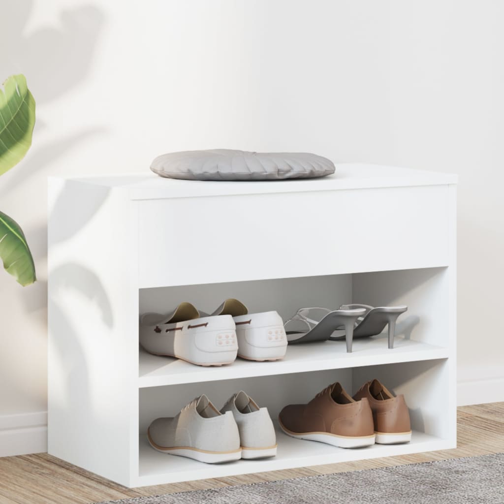 E-shop vidaXL Lavica na topánky, biela 60x30x45 cm, kompozitné drevo