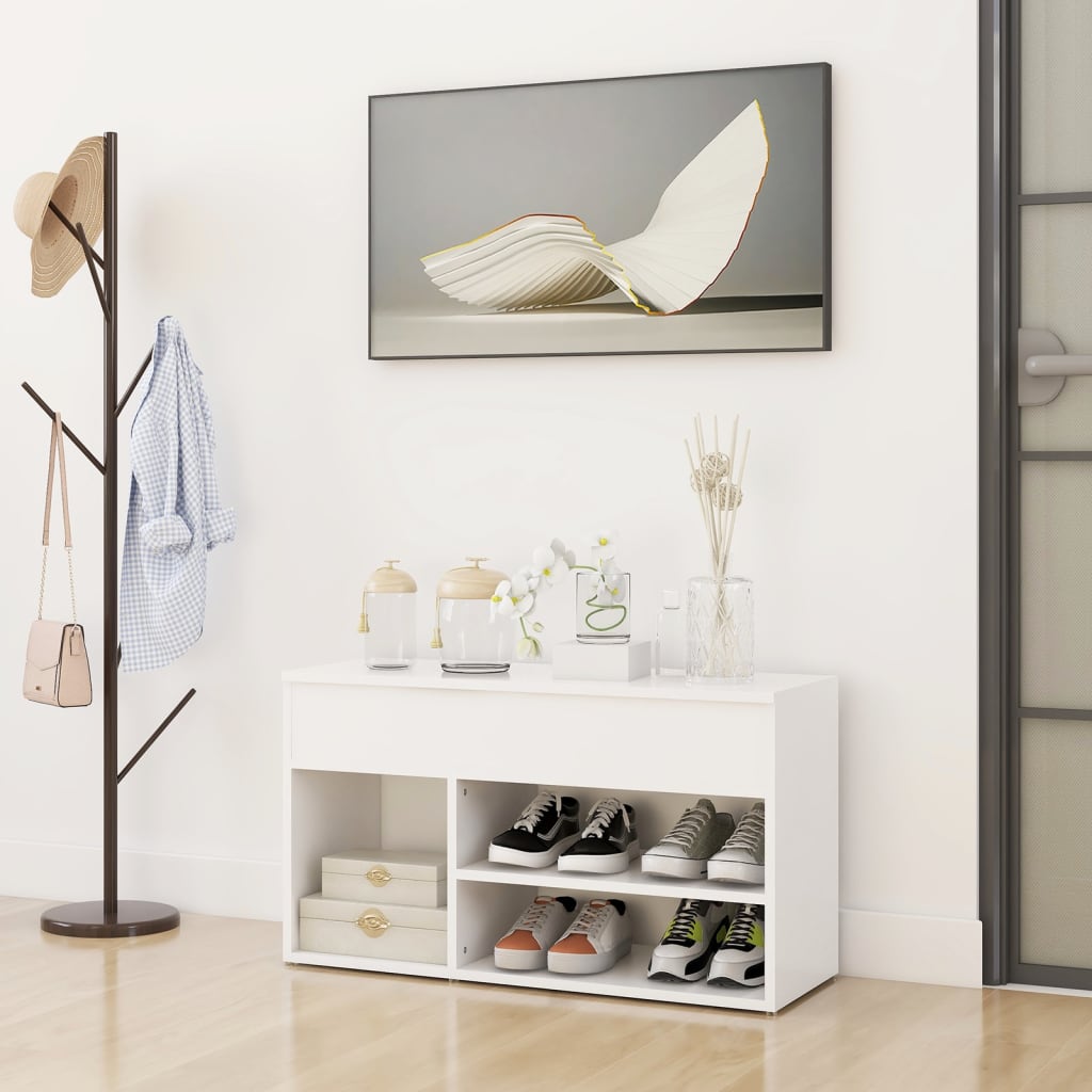 E-shop vidaXL Lavica na topánky, biela 80x30x45 cm, kompozitné drevo