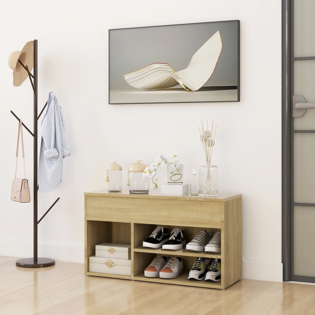 E-shop vidaXL Lavica na topánky, dub sonoma 80x30x45 cm, kompozitné drevo