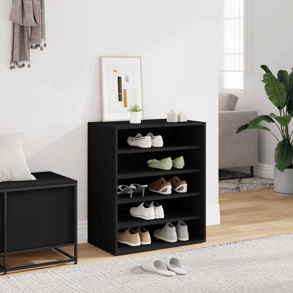 E-shop vidaXL Skrinka na topánky, čierna 60x35x70 cm, kompozitné drevo