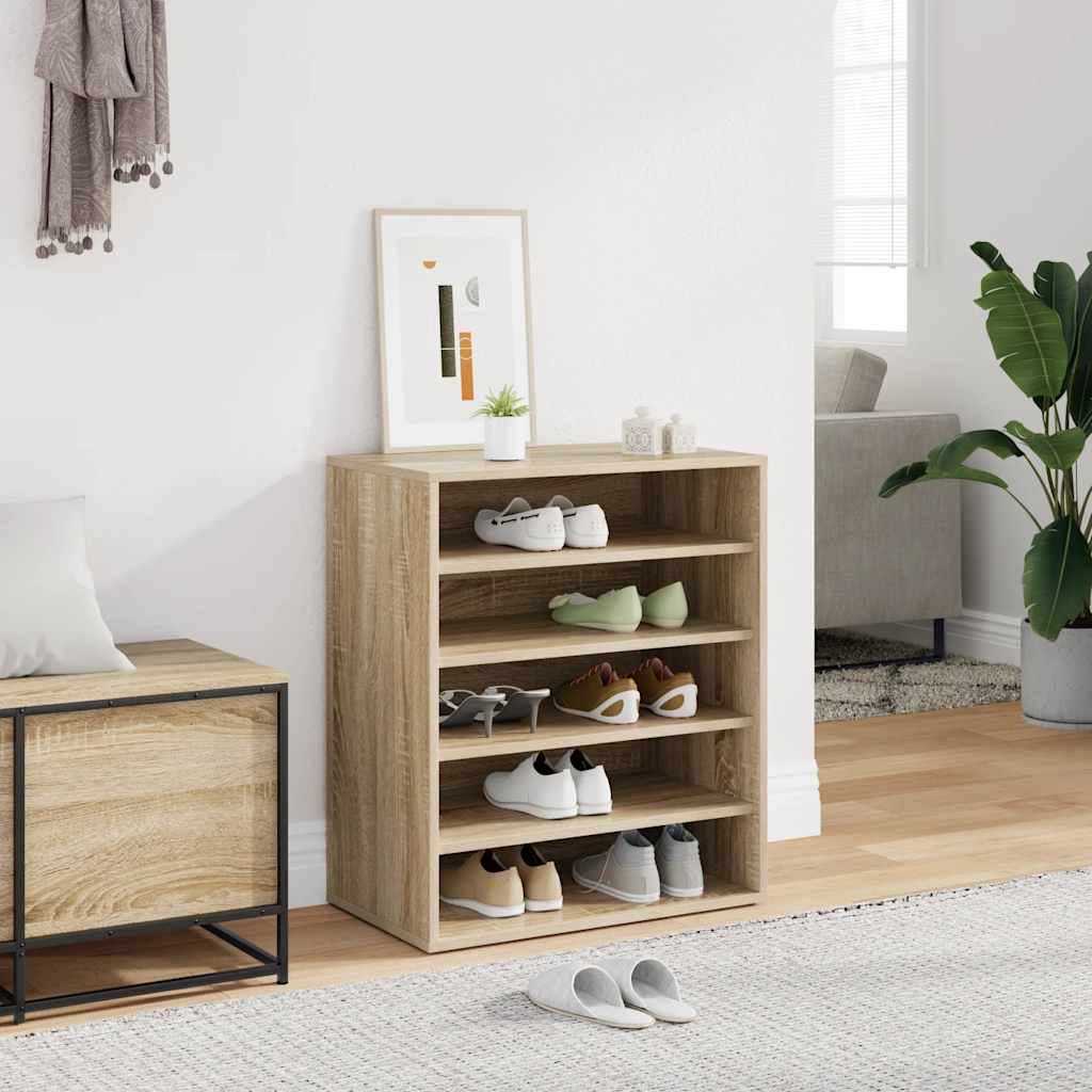 E-shop vidaXL Skrinka na topánky, dub sonoma 60x35x70 cm, kompozitné drevo