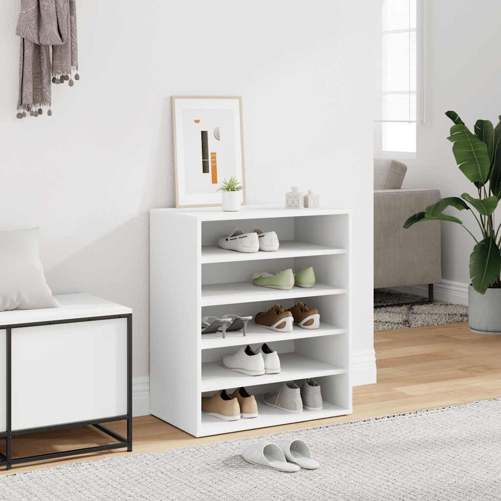 E-shop vidaXL Skrinka na topánky, biela 60x35x70 cm, kompozitné drevo