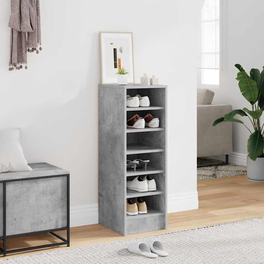 E-shop vidaXL Skrinka na topánky, betónovo sivá 31,5x35x90cm kompozitné drevo