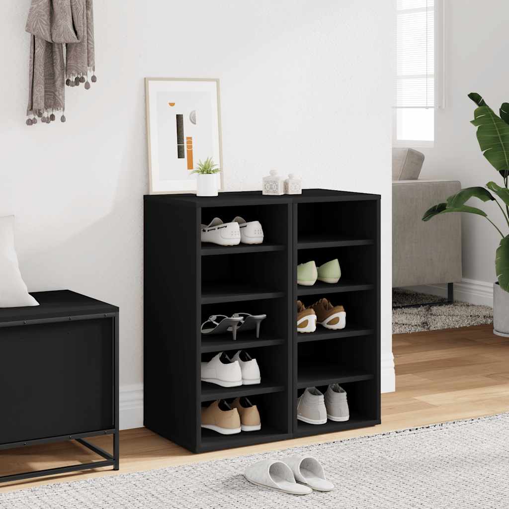 E-shop vidaXL Skrinky na topánky 2 ks, čierne 31,5x35x70 cm, kompozitné drevo