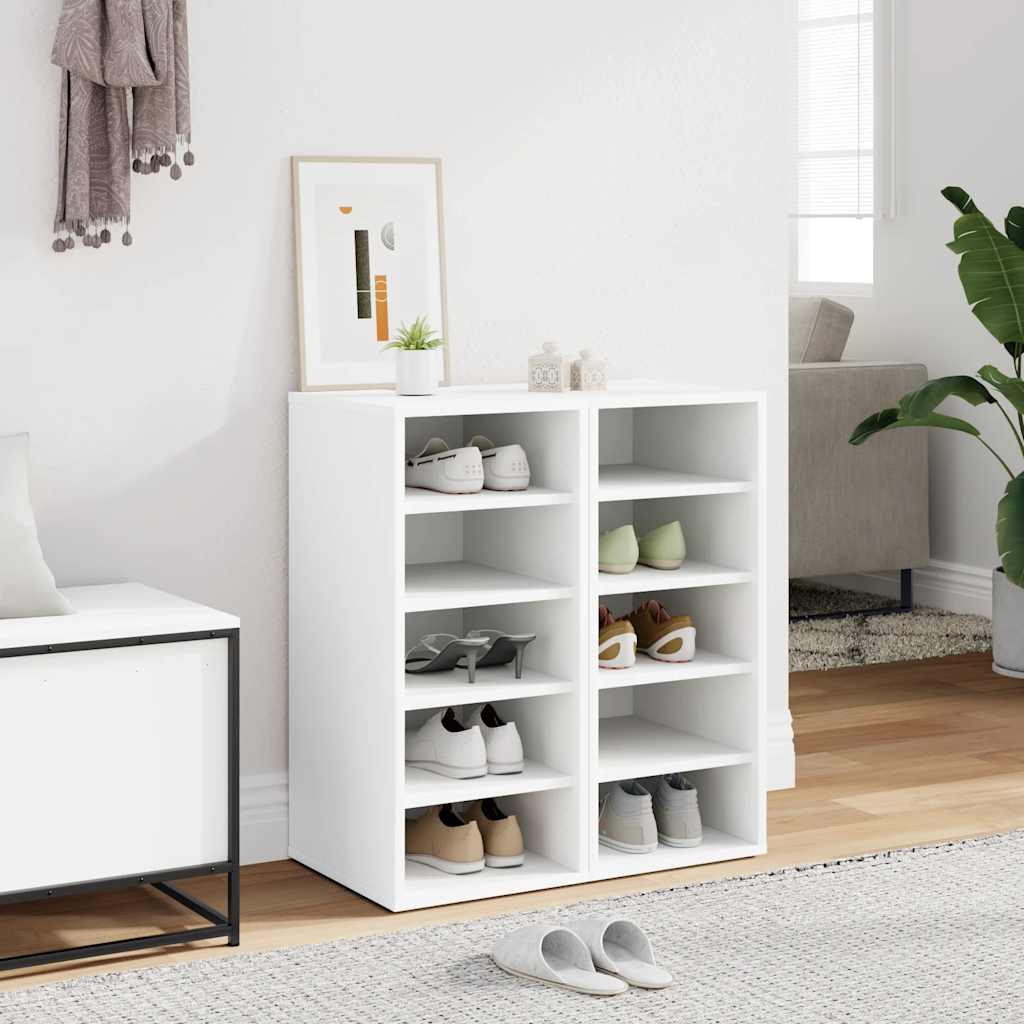 E-shop vidaXL Skrinky na topánky 2 ks, biele 31,5x35x70 cm, kompozitné drevo