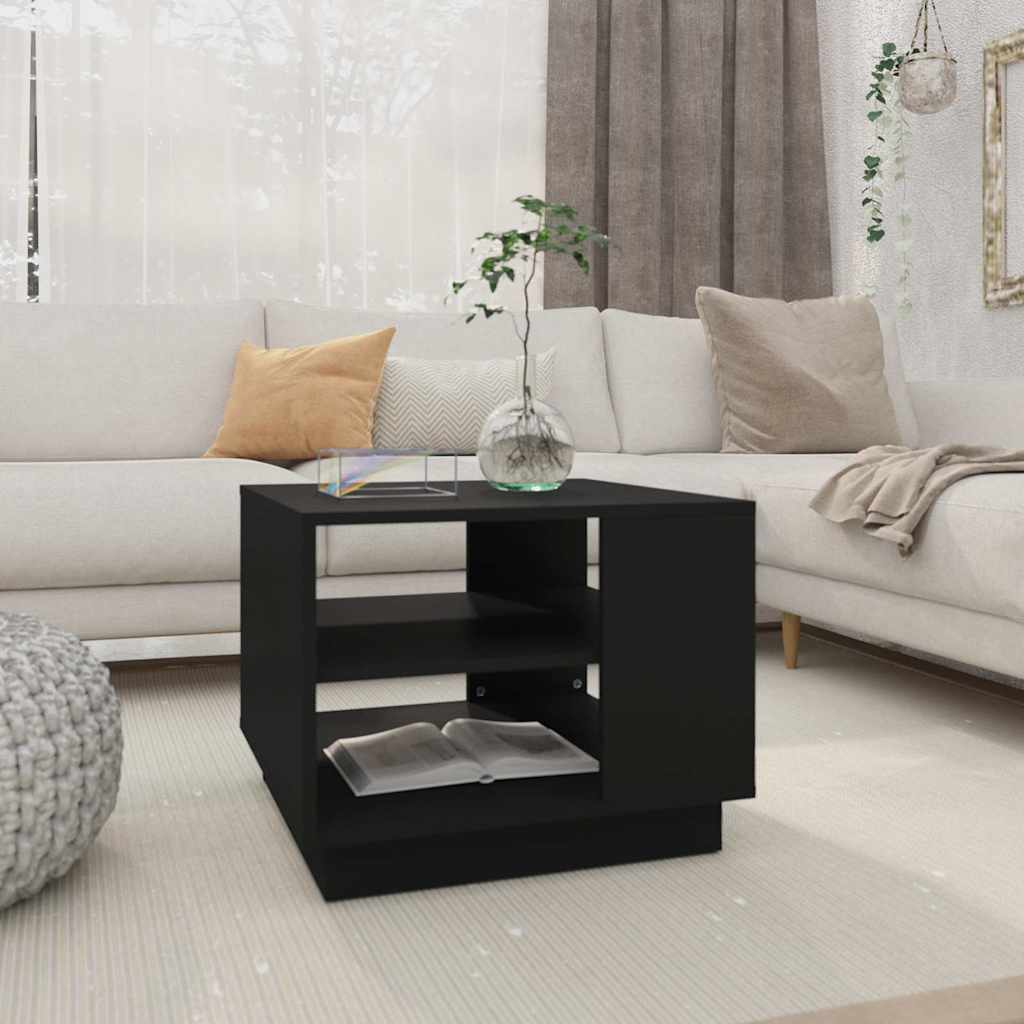 E-shop vidaXL Konferenčný stolík čierny 55x55x43 cm drevotrieska