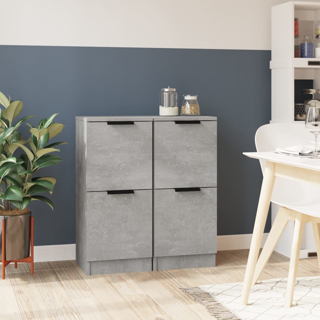 E-shop vidaXL Komody 2 ks betónovo sivé 30x30x70 cm spracované drevo