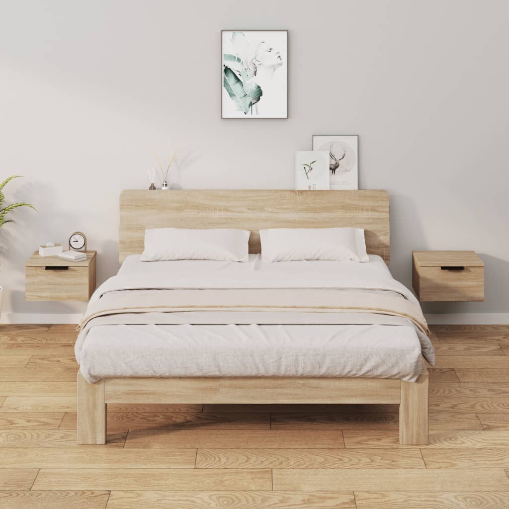 E-shop vidaXL Nástenné nočné stolíky 2 ks dub somoma 34x30x20 cm